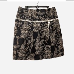 Floral Black and Cream Skirt